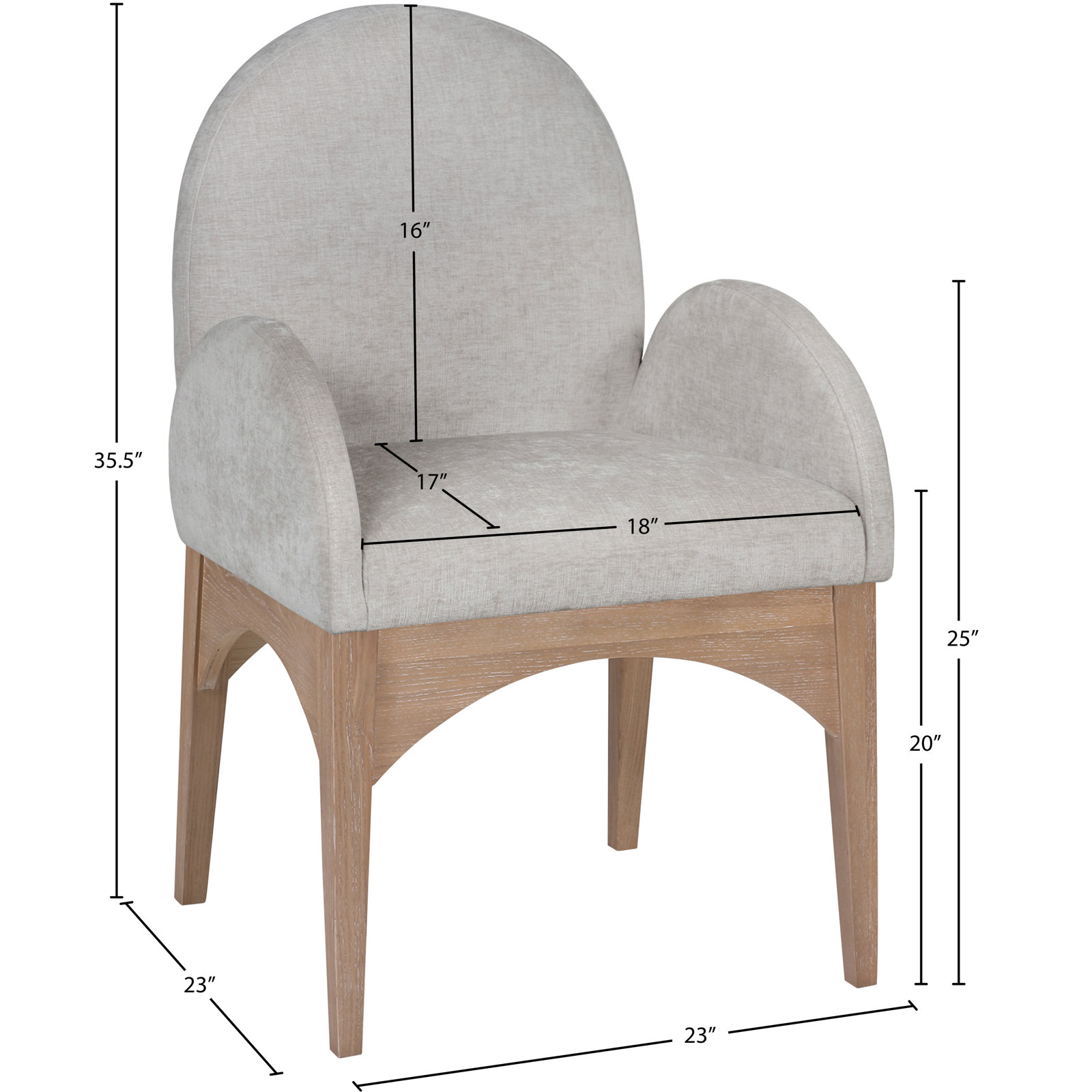 Waldorf Dining Armchair, Gray, Natural