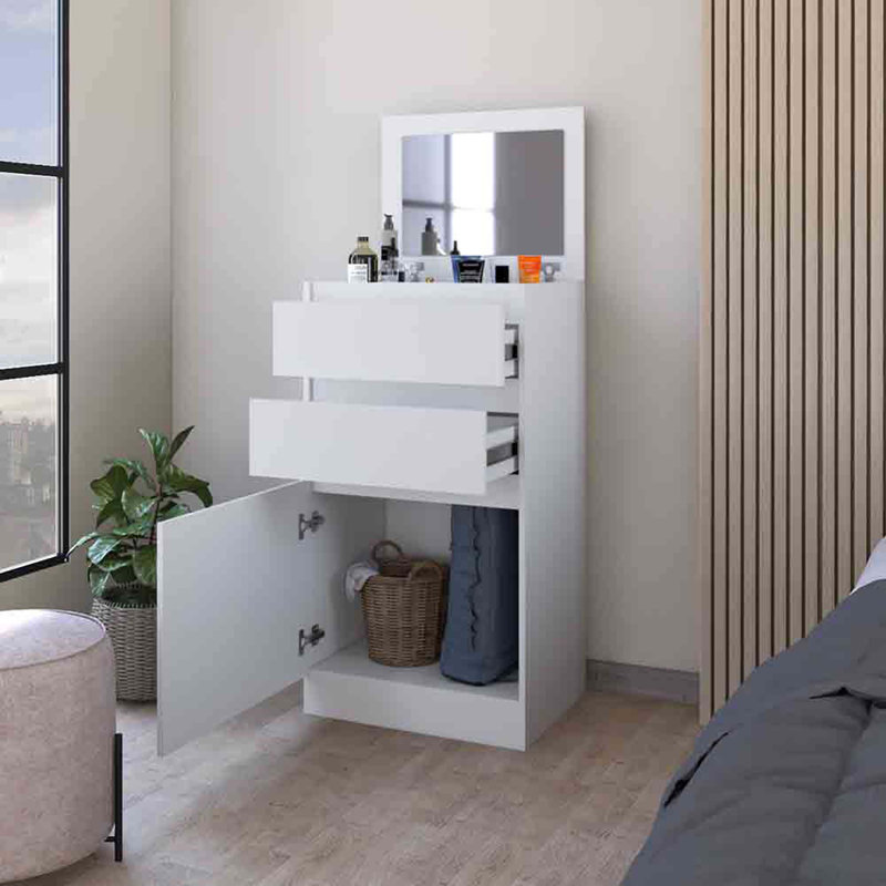 Commode standard à deux tiroirs Eliga, Blanc