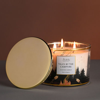 Scented Jar Candle with Glass Holder