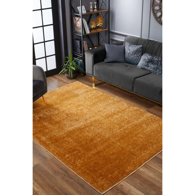 Widger Solid Colour Shag Indoor / Outdoor Area Rug, Rectangle 60cm x 110cm