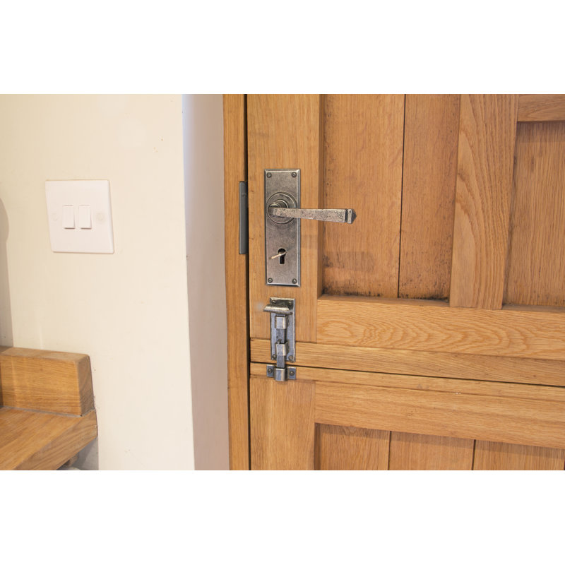 Fishtail Straight Door Bolt, Pewter Patina
