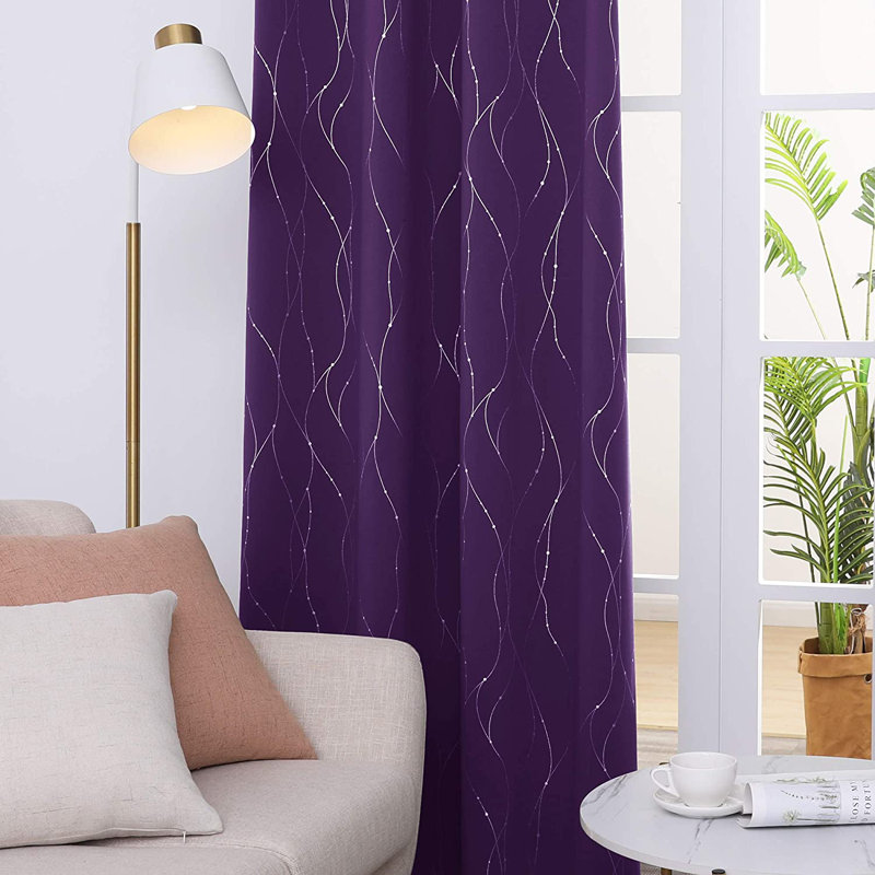 Cohmer Room Darkening Curtain Pair, 42" W x 45" L, Purple Grape