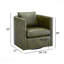 Fauteuil d'appoint cylindrique à fonction rotative - vert recouvert de cuir synthétique pour patio extérieur-1194396549