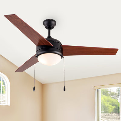 52" Ceiling Fan with Light Kit, Pull Chain and Remote Control