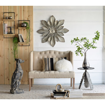 Étagère murale en fer et bois avec deux tablettes
