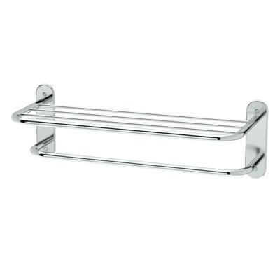 Gatco Wall Mount Stainless Steel Towel Rack | Bathroom Towel Shelf With Towel Bar In Chrome