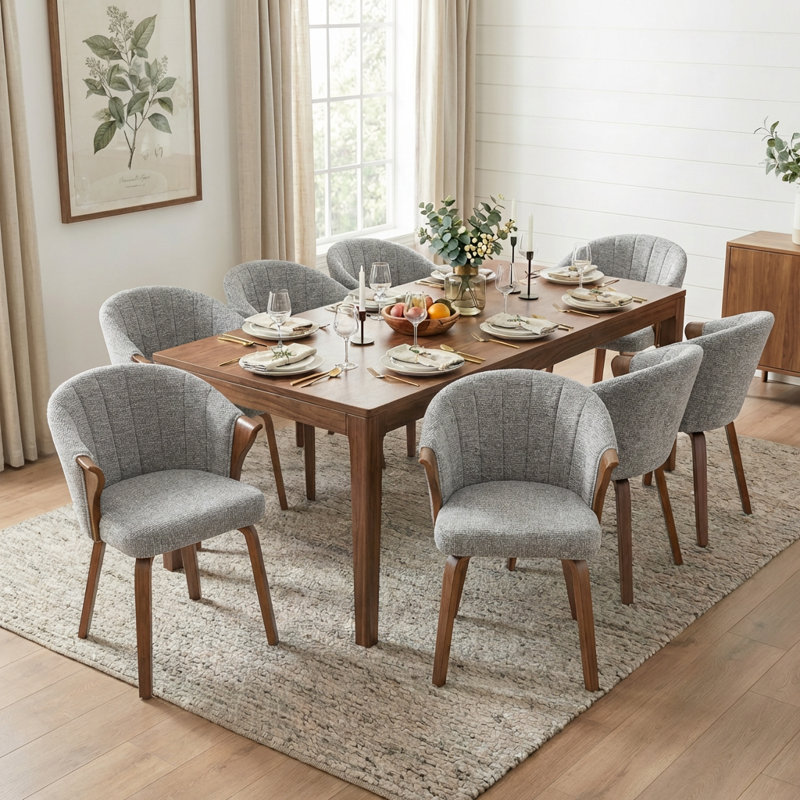 Milano Upholstered Dining Chair, Grey
