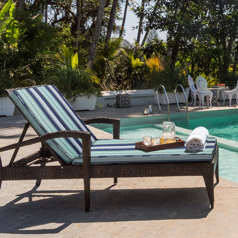 Waterproof Outdoor chaise Lounge Cushion, , 23" W x 46" D, Beige, 2