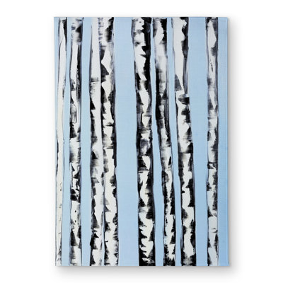 Birches on a Blue Background - Blue Office Indoor/Outdoor Mat