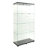Two-Door LED Lights  Glass Display Cabinet 4 Shelves With Door, Floor Standing Curio Bookshelf For Living Room Bedroom Office,  64.7"*31.7"*14.3",Black-1277090887