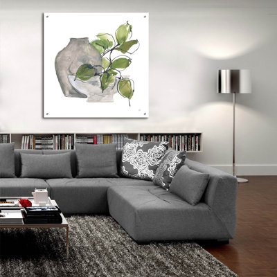 «Two Vases 2» par Chris Paschke, art mural en verre acrylique, 12 po x 12 po
