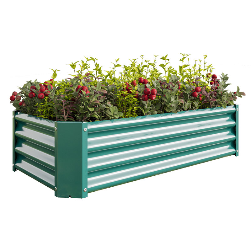 Verina Rectangle 421Ft Metal Raised Planter For Plants, Vegetables, Easy Assembly, With - Rust Coating Herbs, Long Lasting,
