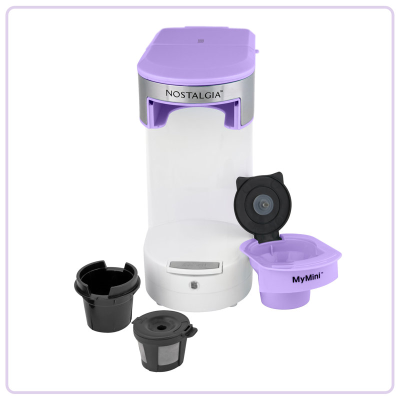 Cafetière individuelle Nostalgia Mymini, lavande, Mauve/blanc
