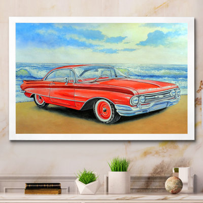 Red Retro Convertible Car " Red Retro Convertible Car "