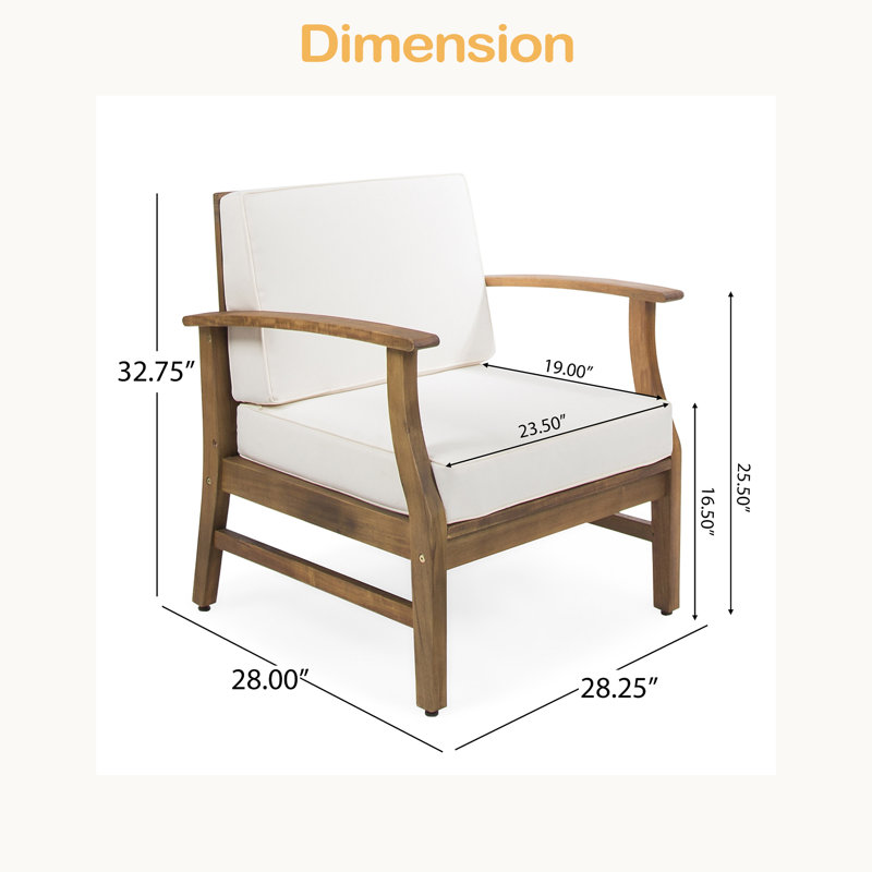 Ensemble de 2 chaises club, Crème, Brun