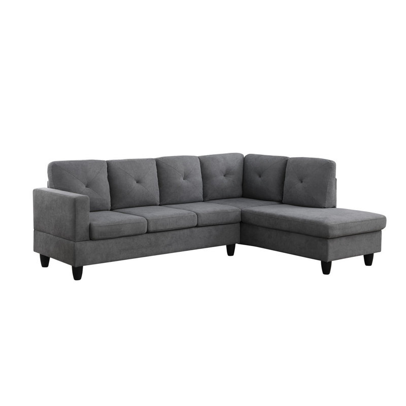 Upholstered L-Shaped Sectional Right Hand Facing, Gray 100% Polyester incorrect