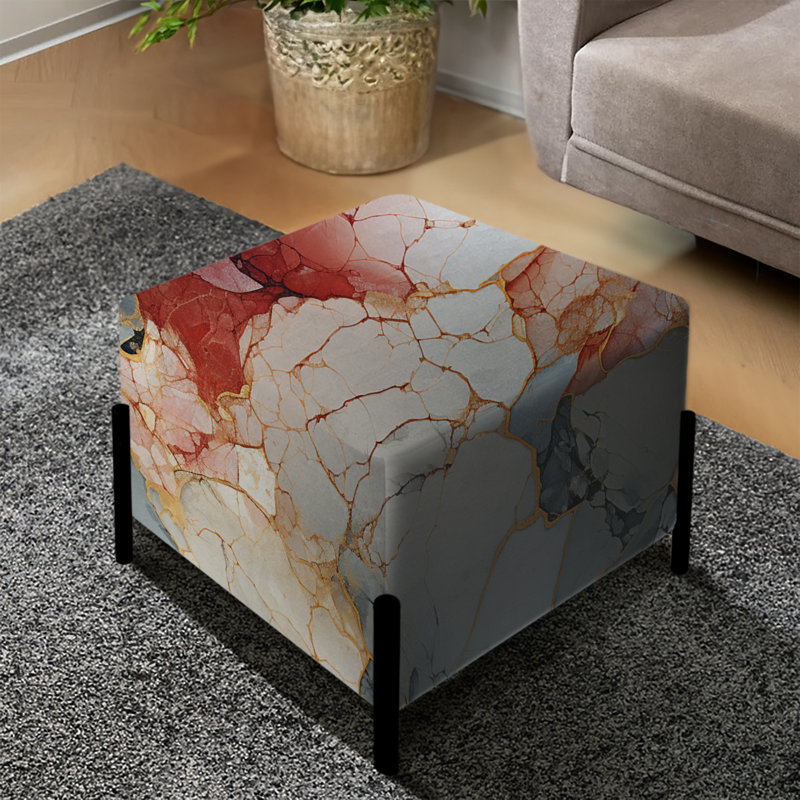 Urban Urban Marble Motif - Repose-pieds carré en marbre