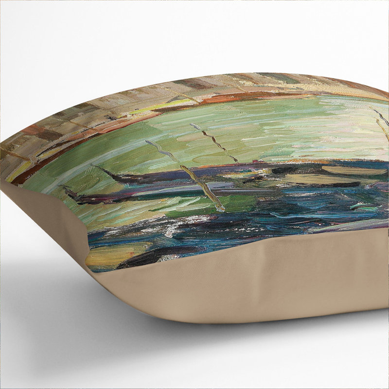 Gondolas In Venince Square Throw Cushion, Stone, 55cm H x 55cm W x 20cm D
