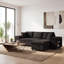 Canapé-lit modulaire en L 104,5 po avec méridienne coulissante avec rangement, 2 tabourets et design réversible pour le salon-2000435768