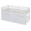 Twin Size Loft Bed With 4 Drawers, Underneath Cabinet And Shelves, Gray-428186757