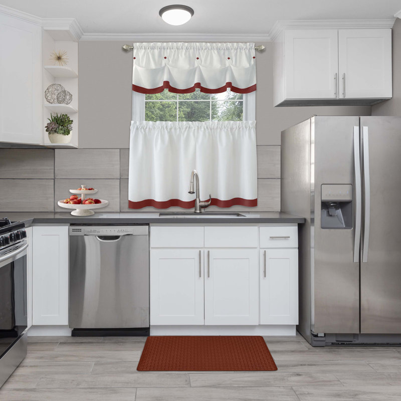 Rideau de cuisine sur mesure Lana, Gris, H 14 po x l 58 po