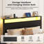 Base de lit avec station de charge, tête de lit avec rangement et lumières à DEL, lit plateforme avec lattes en métal-1043257496-1047012202