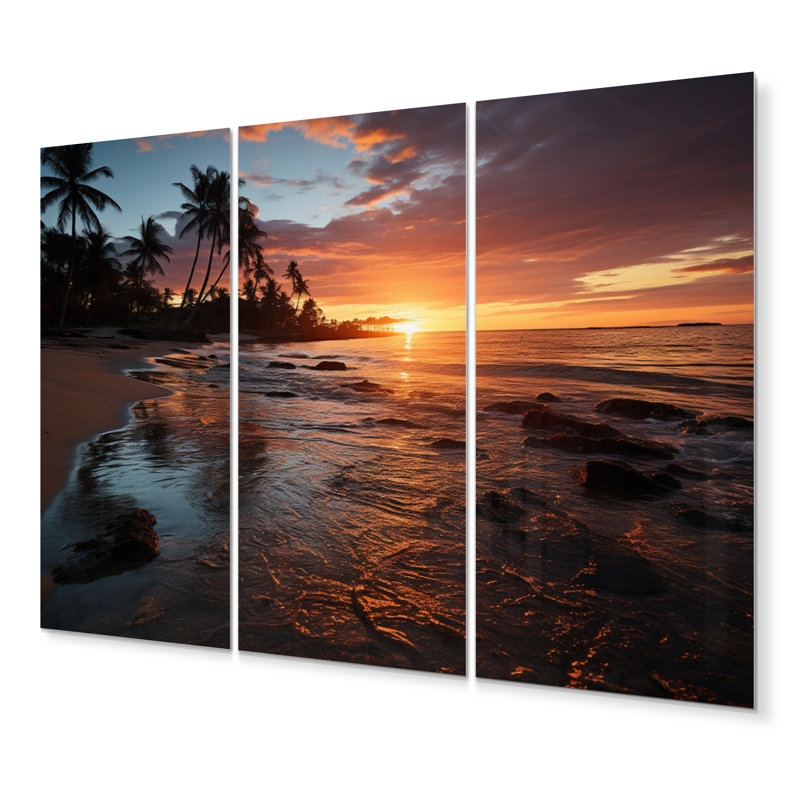 Dominicain Sunrise Over The - Nautique et plage, ensemble de reproductions d'art en métal
