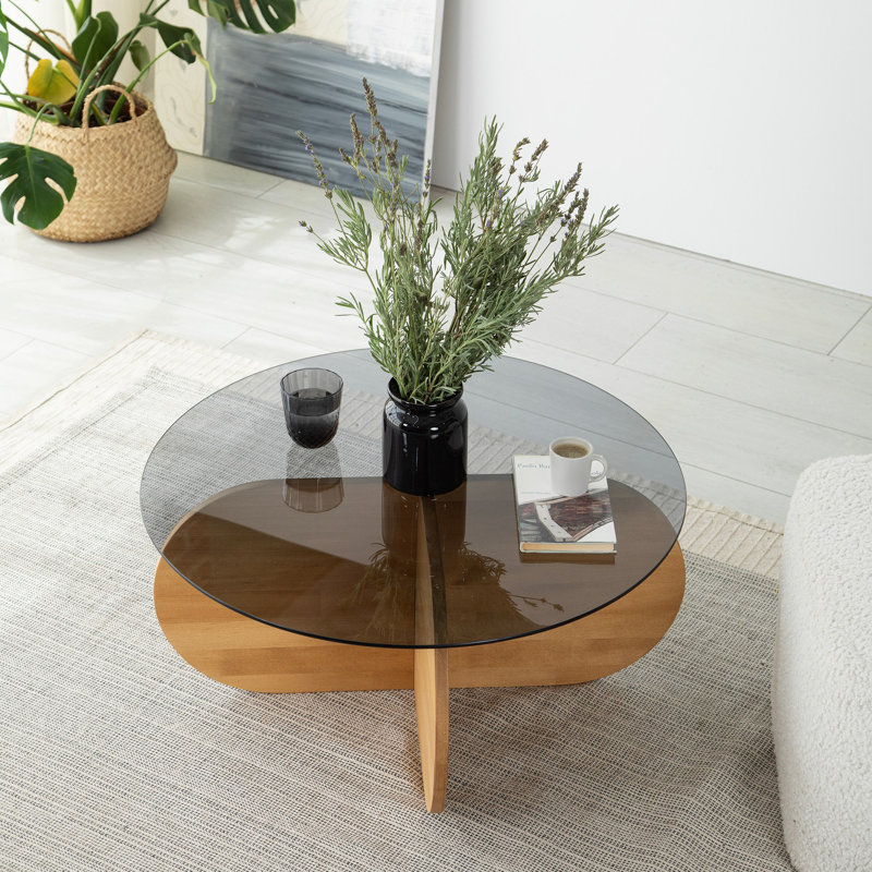 Glorias Coffee Table, Black/Brown Wood