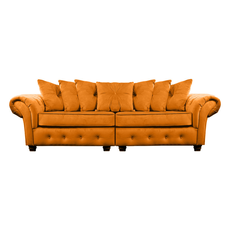 Lila 2 Seater Velvet Sofa, Burnt Orange