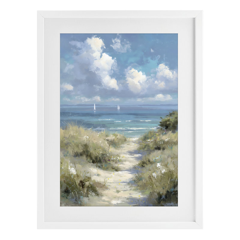 Impressionnistes impressionnants sous un chemin de plage encadré sous verre, design par Petal Prints Design, 20 x 14