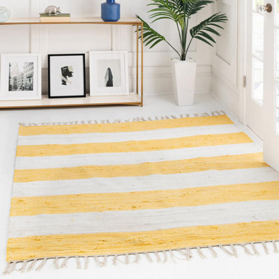 Abishanth Cotton Striped Indoor Rug