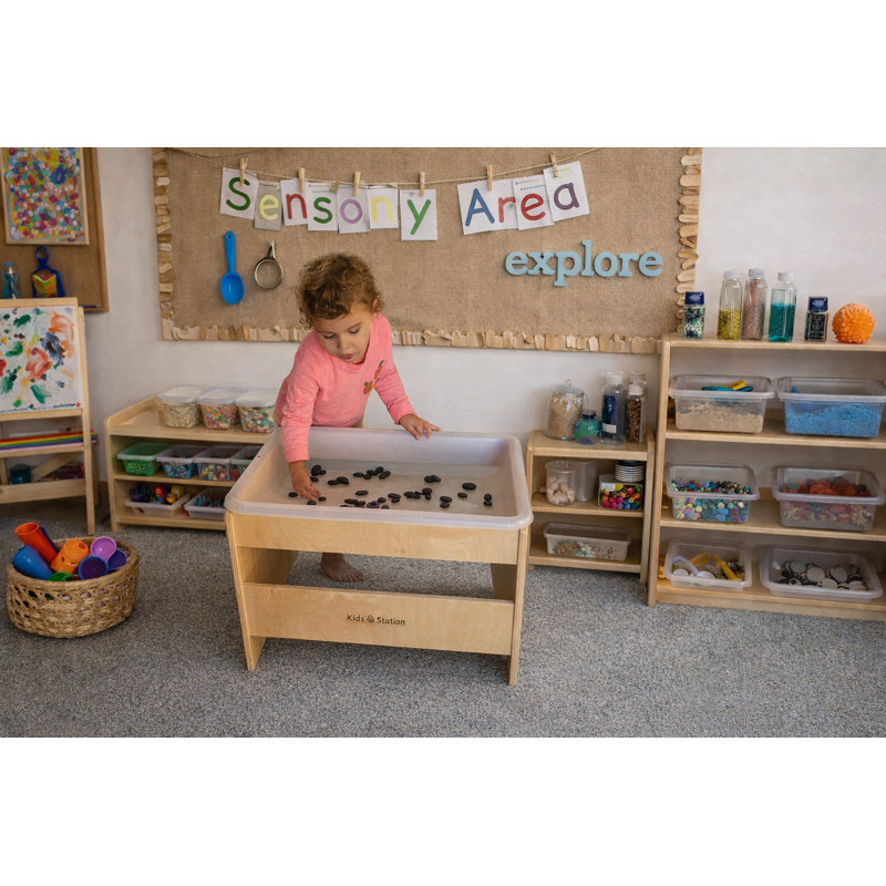Table sensorielle aquatique avec sable pour touts-petits