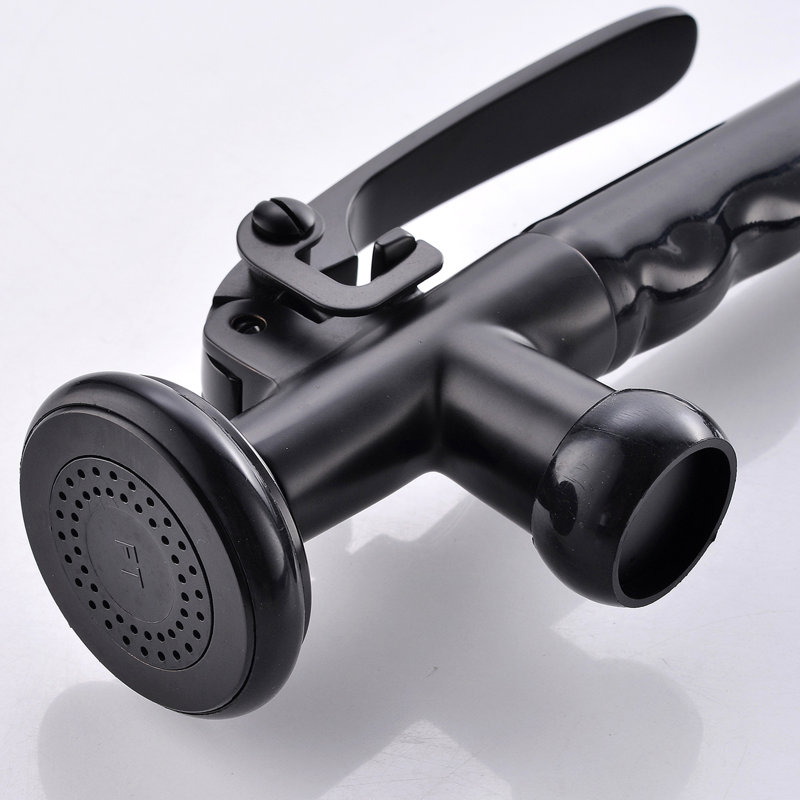 Robinet de cuisine rétractable de style noir et nickel - poignée simple, options d'eau froide, rouille, évier contemporain commercial avec nickel rétractable, construction robuste, eau, apparence moderne