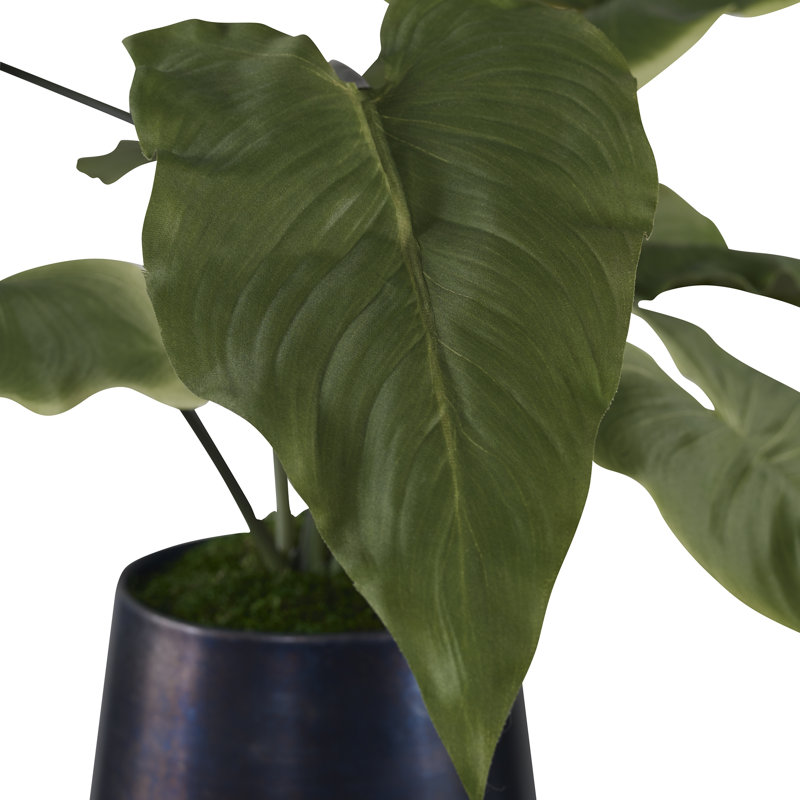 18'' Faux Calla Lily Plant in Metal Pot