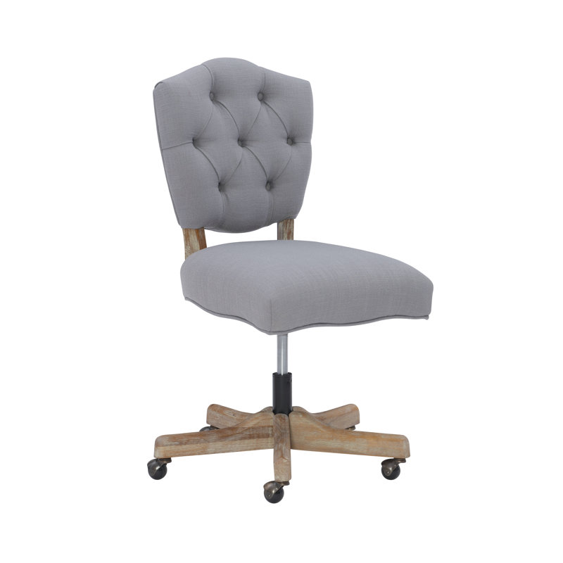 Hutchinson Adjustable Swivel Tufted Upholstered Task Chair, Gray