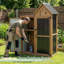 Armoire de rangement extérieure avec compartiment sur le toit, portes verrouillables et tablettes réglables, organisateur de jardin à l'épreuve des intempéries pour garage de patio