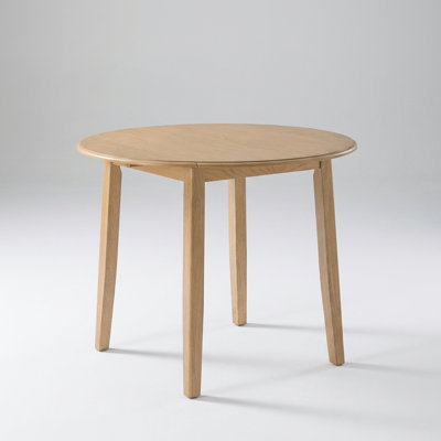 Table de salle à manger extensible ronde pour 2 à 4 personnes, table de salle à manger pliante de taille réglable avec un design peu encombrant, pieds en bois robustes, plateau de table lisse et facile à nettoyer, style moderne pour les petits appartements, les salles à manger et les espaces de vie polyvalents