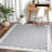 Washable 2x6 Runner Rug Gray Long Non-Slip Carpet Foldable Bordered Low Pile Stain-Resistant Indoor Accent Mat-923148489