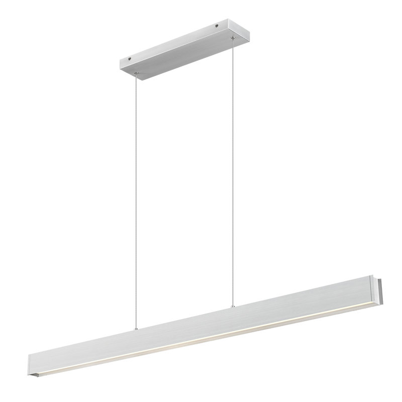 Lustre linéaire 1 lumière Dunkley, Nickel brossé, H 3 po x l 55 po x P 4,5 po