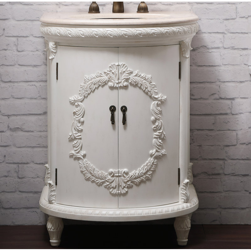 Ensemble de meuble-lavabo simple 25 po Aravale, Blanc antique