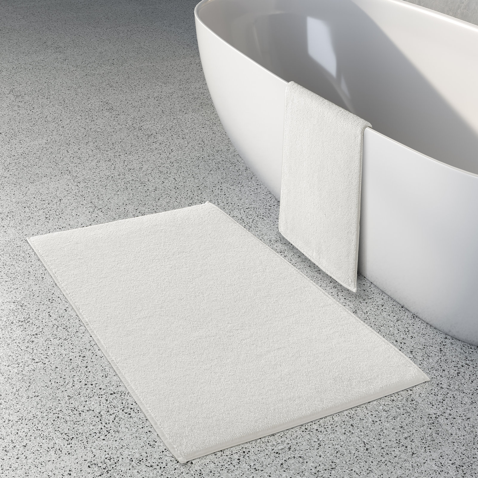 Linden - Bath Mat Bath Mat, Paper White, 24" W x 40" L