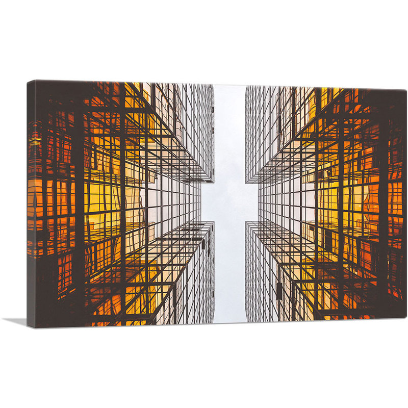 «Architecture Top of the Buildings Office Decor», reproduction de photo sur toile tendue, H 12 po x l 18 po x 1,5 po