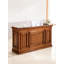Comptoir de caisse en bois massif transitionnel rétro, table de réception robuste avec armoire fermée-315334106