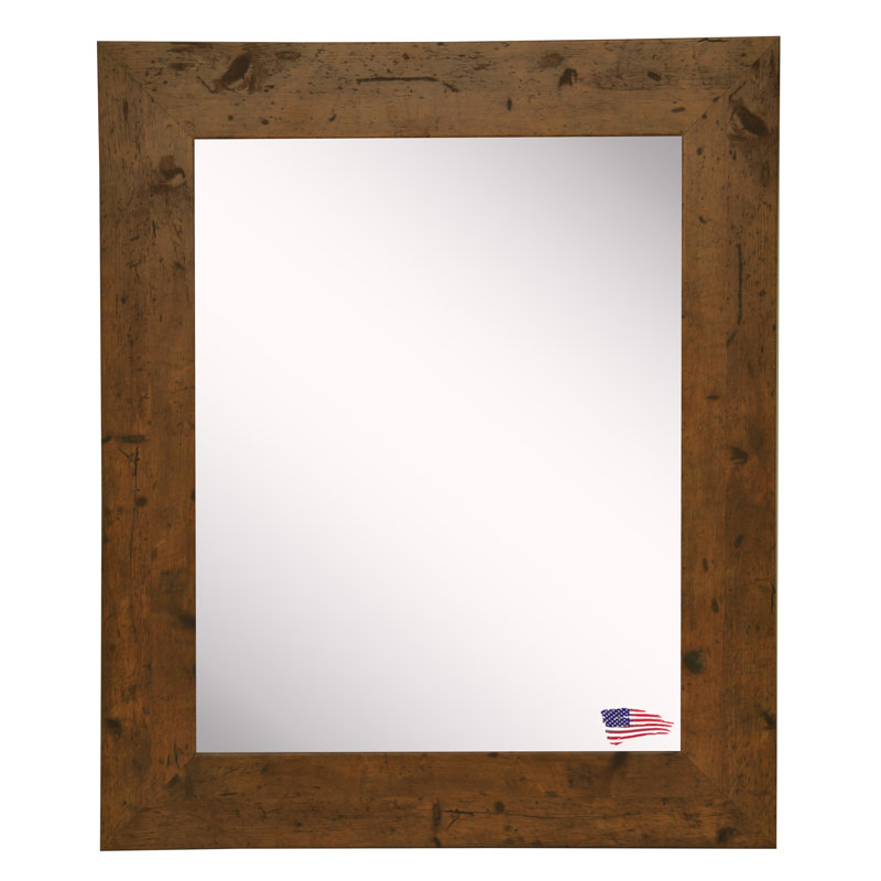 Carise Rectangle Mirror, 36" H x 24" W, Light Walnut