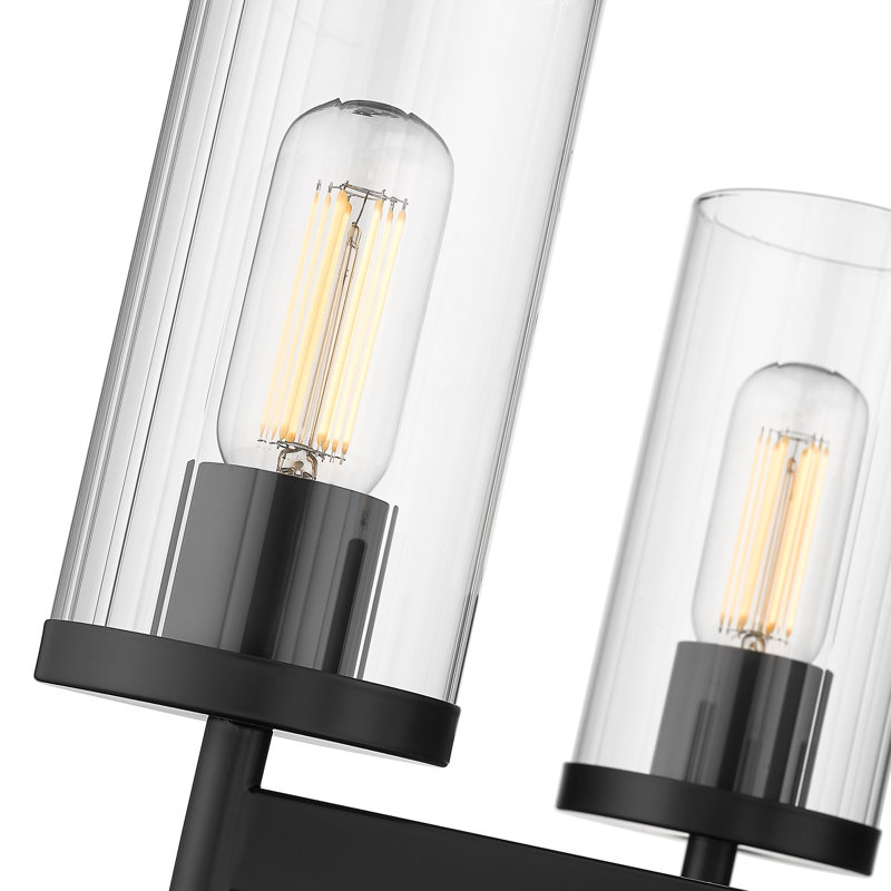 Bertelli 5-Light Dimmable Steel Cylinder Chandelier, Matte Black