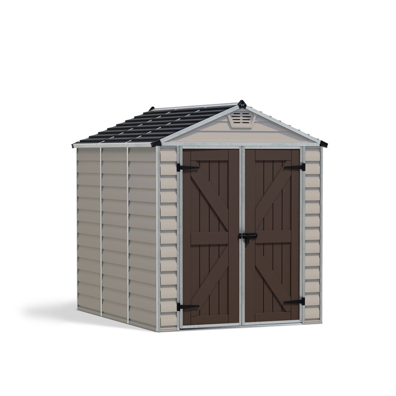 Palram - Canopia Skylight 6 Ft. W x 7.5 Ft. D Polycarbonate Storage Shed, Tan