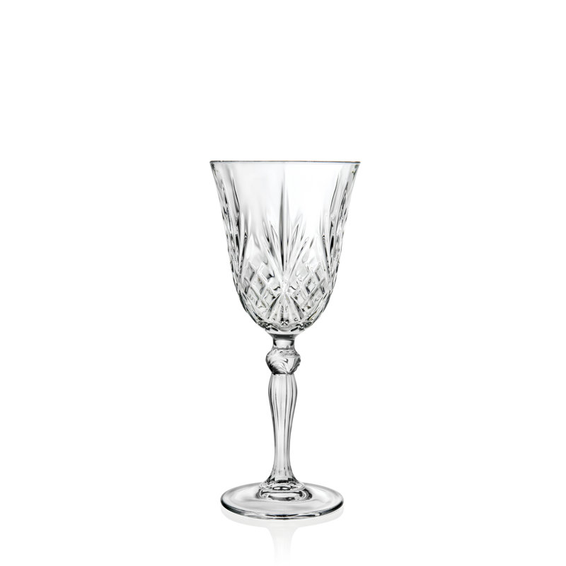 Elegant Clear Crystal Goblet Set of 6, 7 oz.