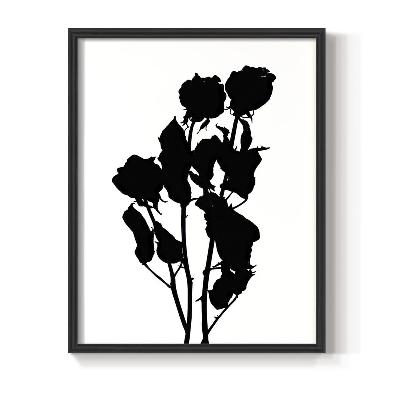 Pressed Memory I, reproduction encadrée - bois massif, Noir, noir, noir, noir, H 15 po x l 12 po