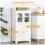 Petit buffet de 63 po avec huche, garde-manger à 4 portes, armoire de rangement autoportante avec tablette réglable pour salle à manger, salon, blanc