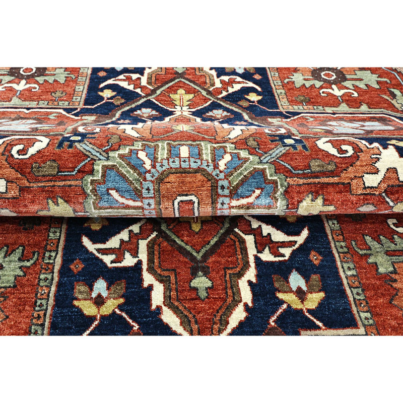 Tapis rectangulaire en laine noué à la main, Rectangulaire 8 pi x 10 pi